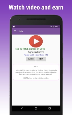 App which gives on sale money for watching videos